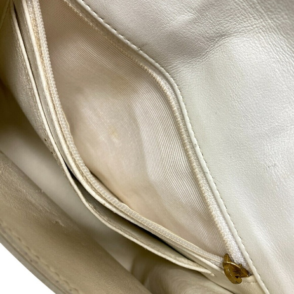 CHANEL Double Chain Shoulder Coco Mark Tweed Bag Women's White Z0013063 - Picture 10 of 10